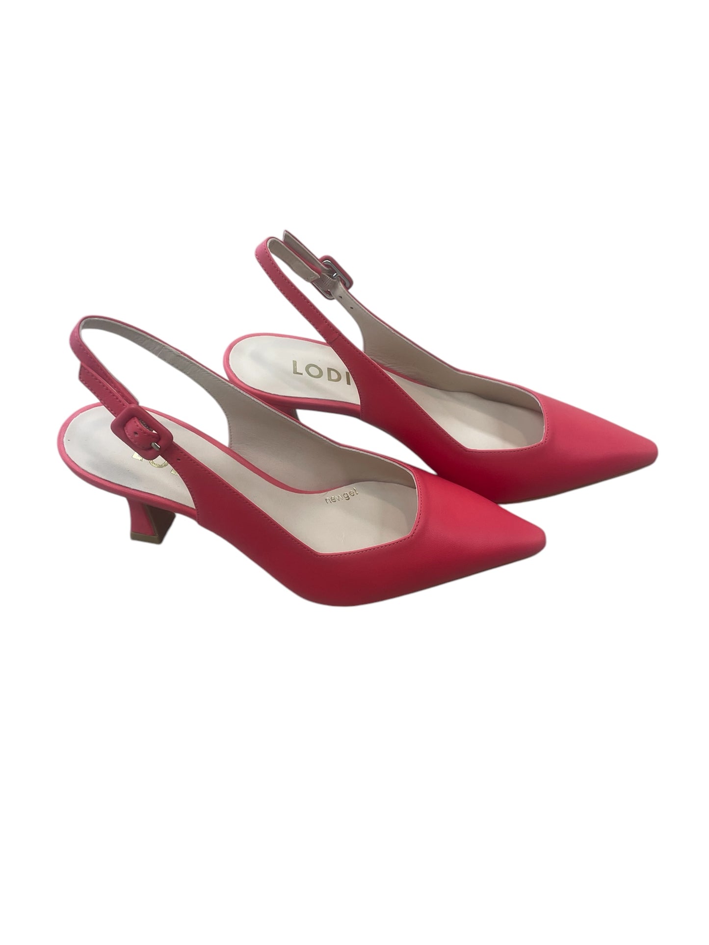 Lodi pomegranate leather slingback shoes