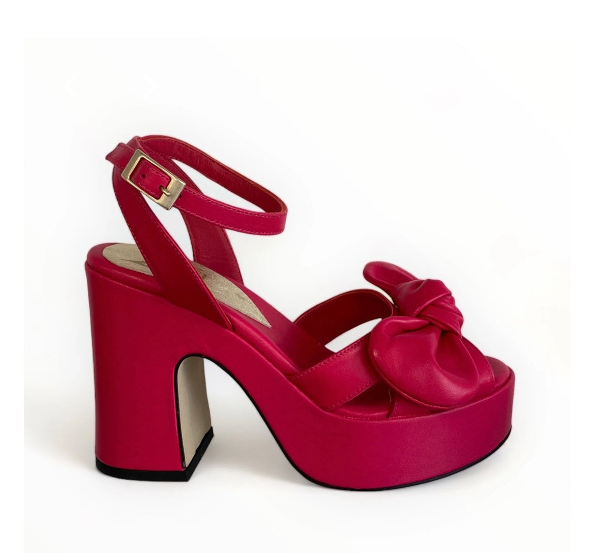 Marian pink leather platform sandals