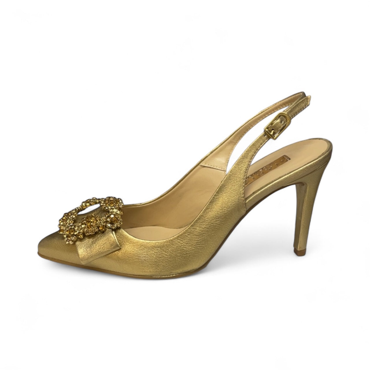 Marian gold leather slingback