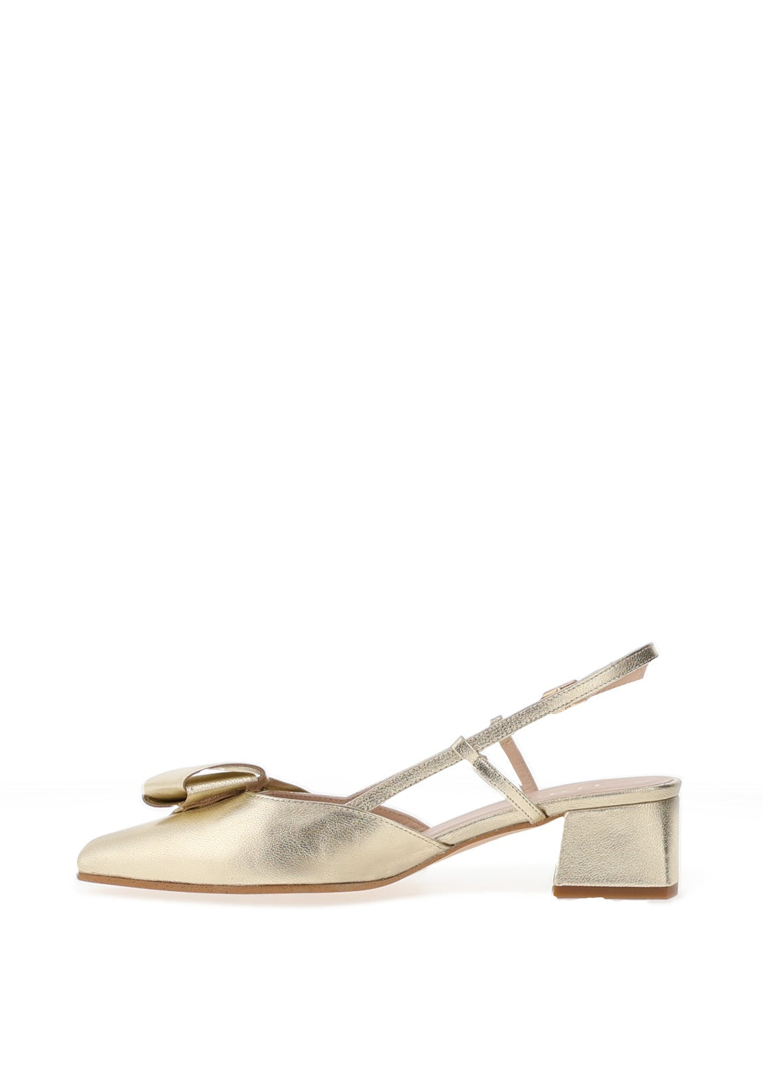 Lodi gold leather slingbacks - Melissakshoes