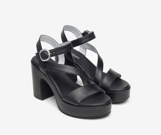 Nerogiardini black leather sandals