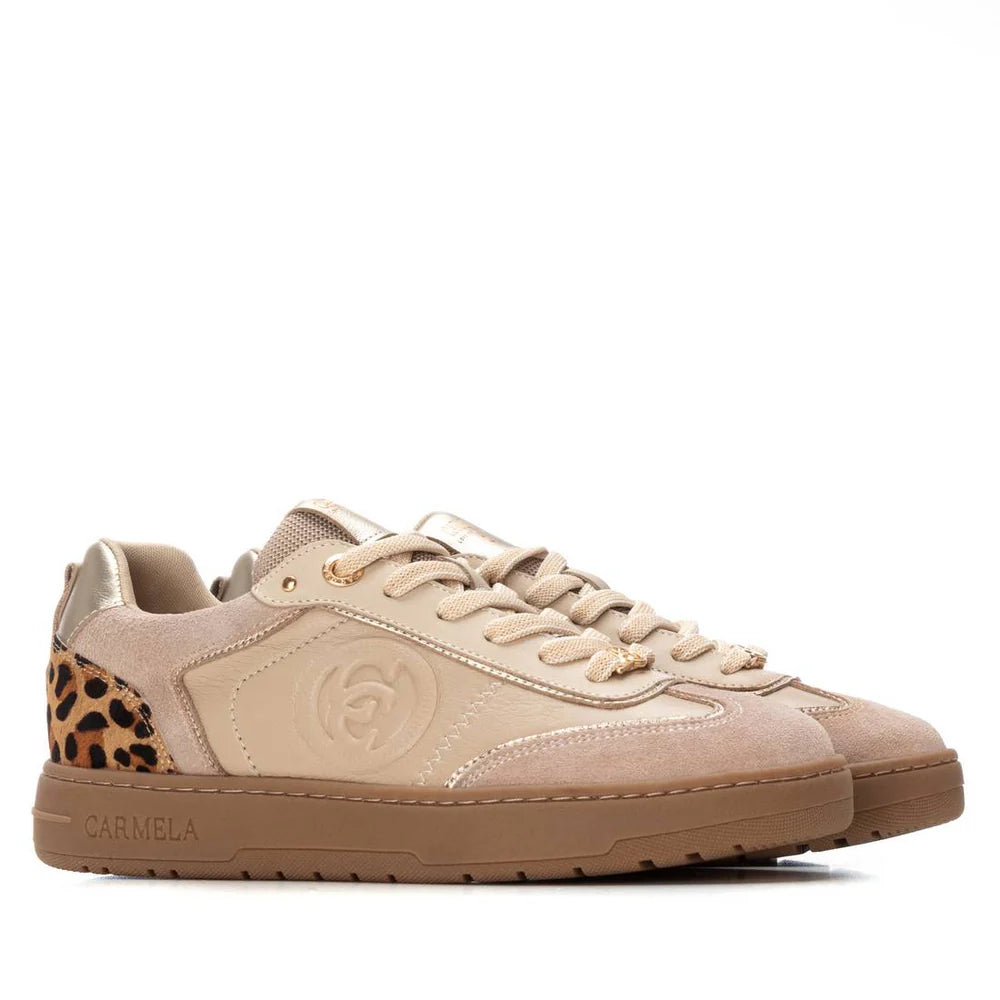 Carmela beige suede and leather sneakers