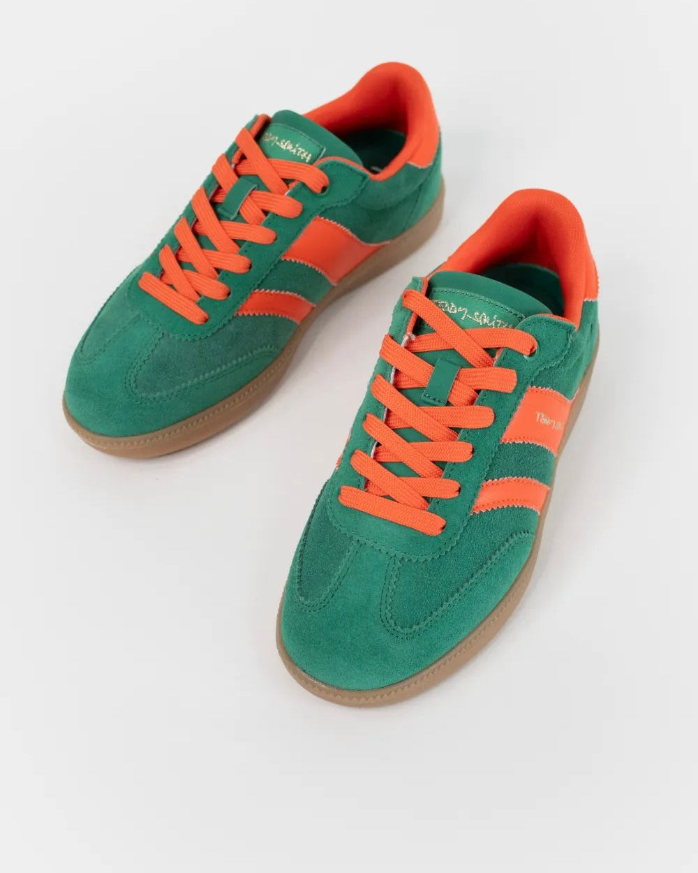 Teddy Smith Green and orange retro sneakers