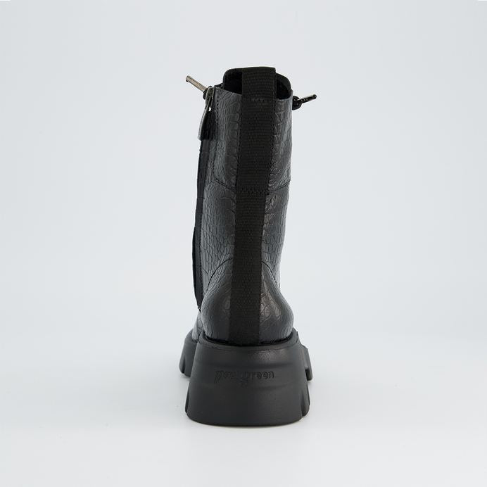 Paul Green black leather laced up boots
