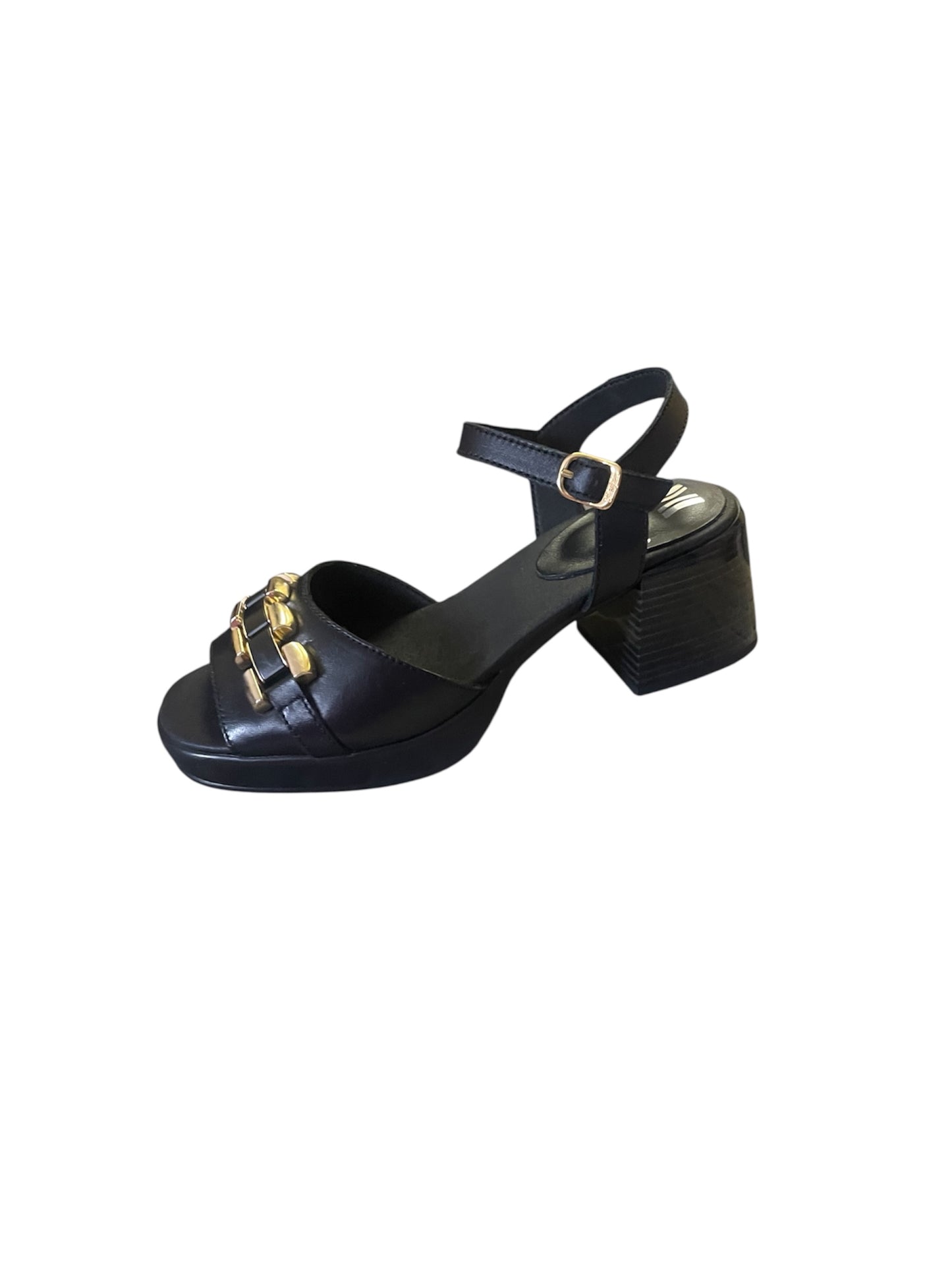 Callaghan black leather sandals
