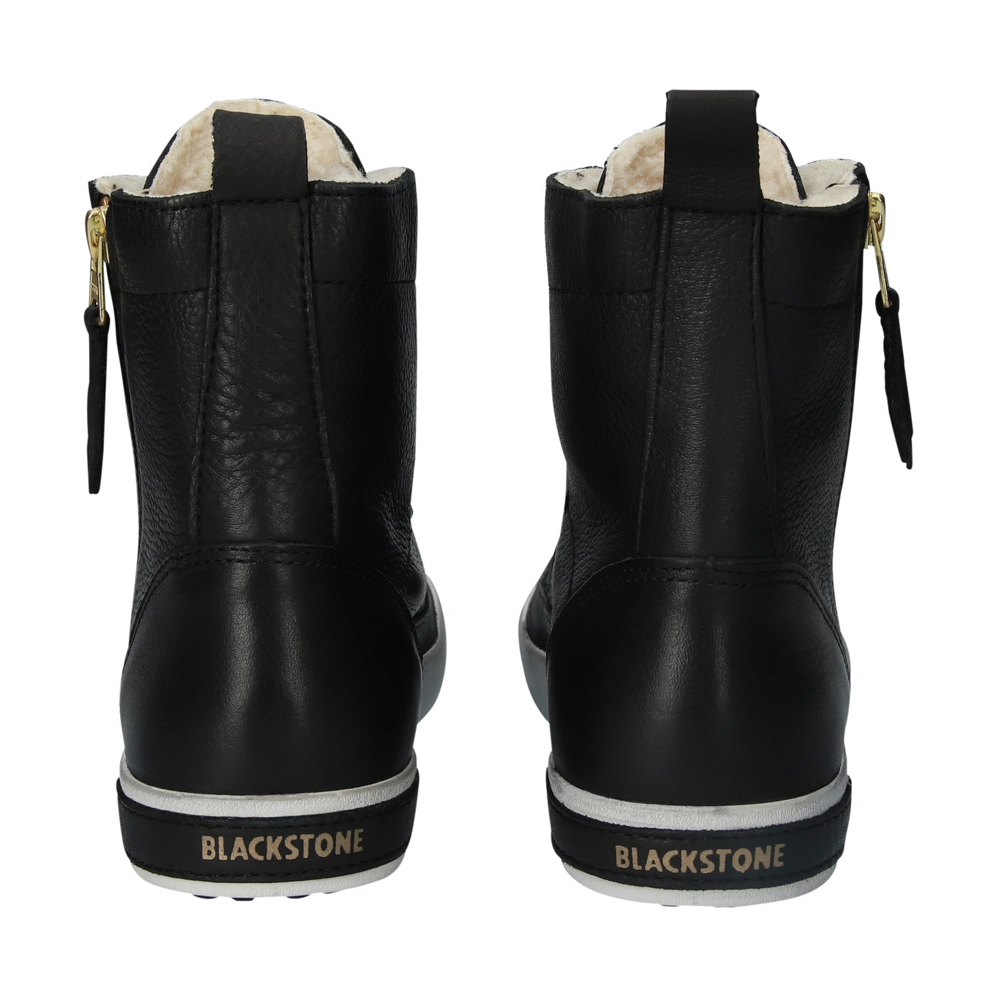 Blackstone leather hightop sneakers with side zipper