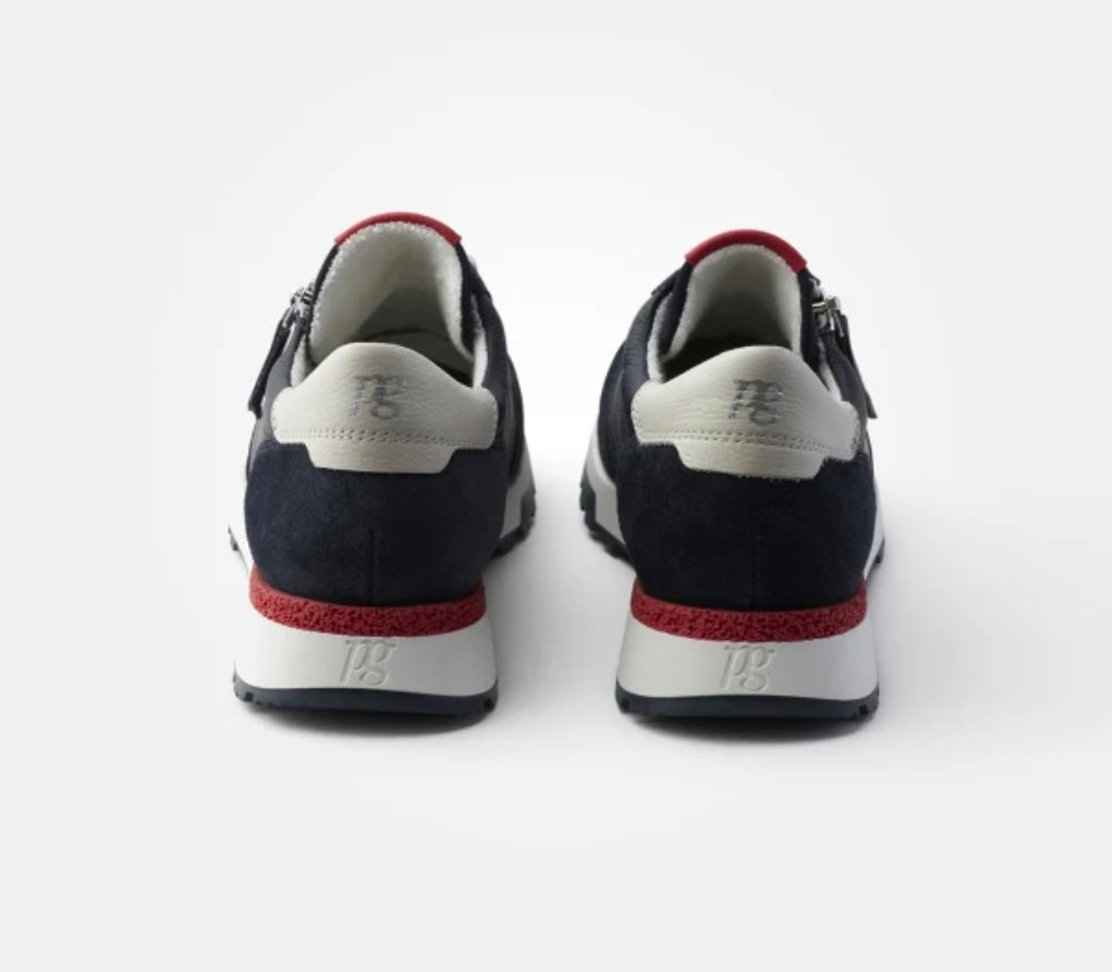 Paul Green Navy leather and suede sneakers