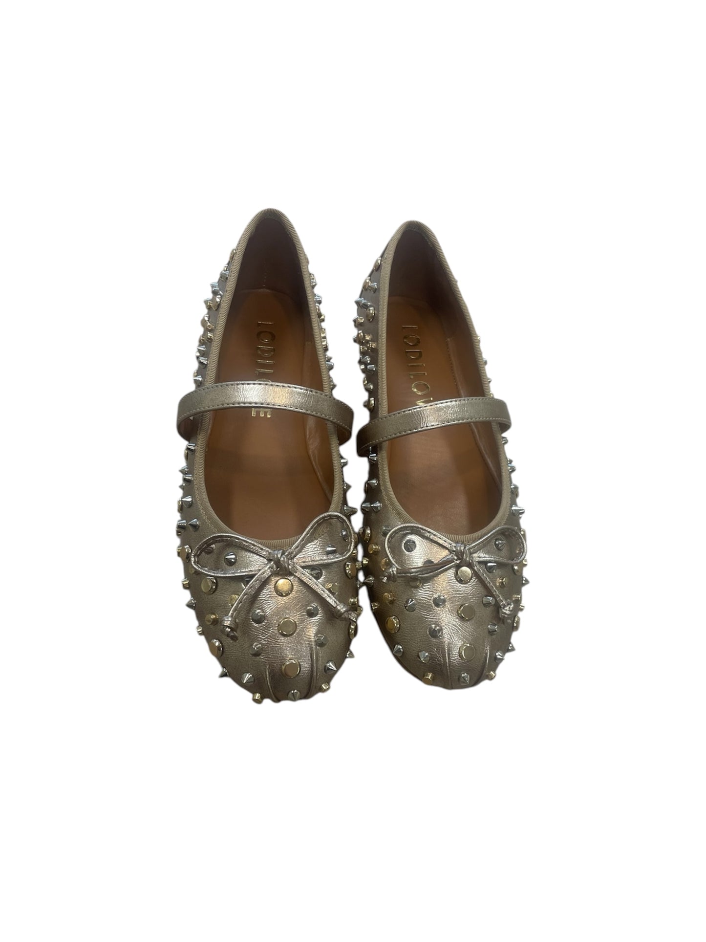 Lodi bronze leather studded pumps