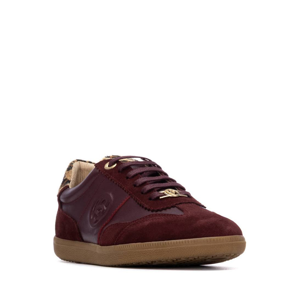 Carmela burgundy suede and leather sneakers