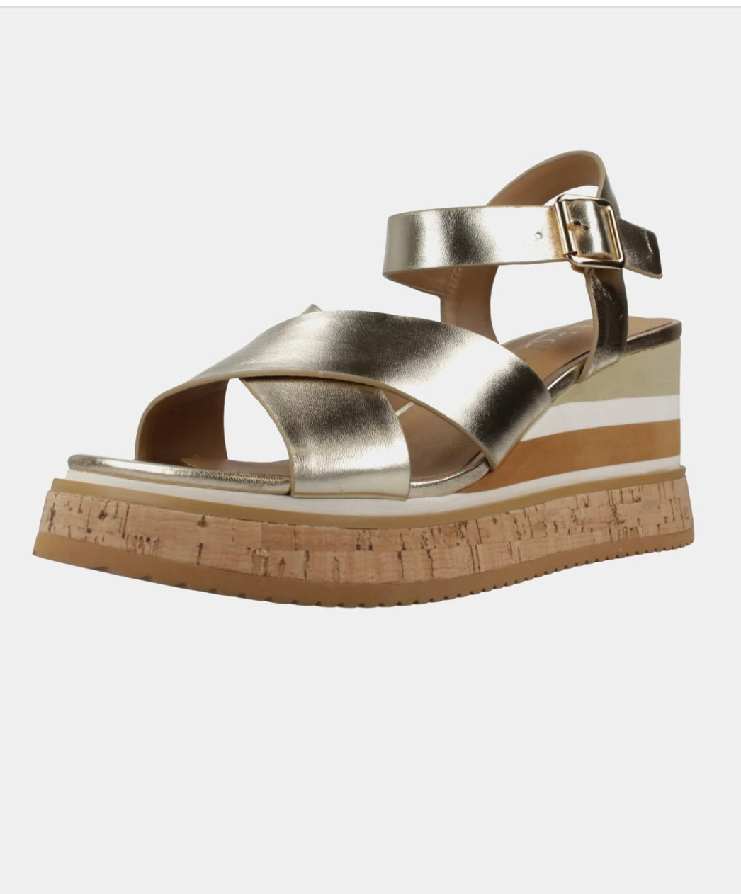 Repo gold leather platform sandals