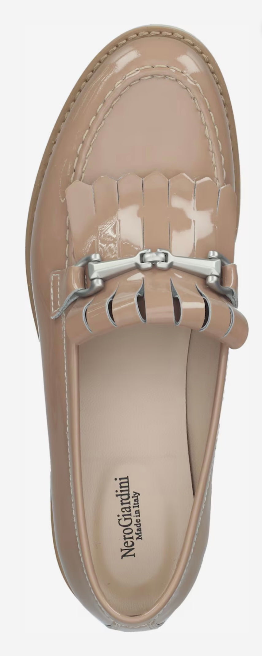 NeroGiardini beige patent leather loafers