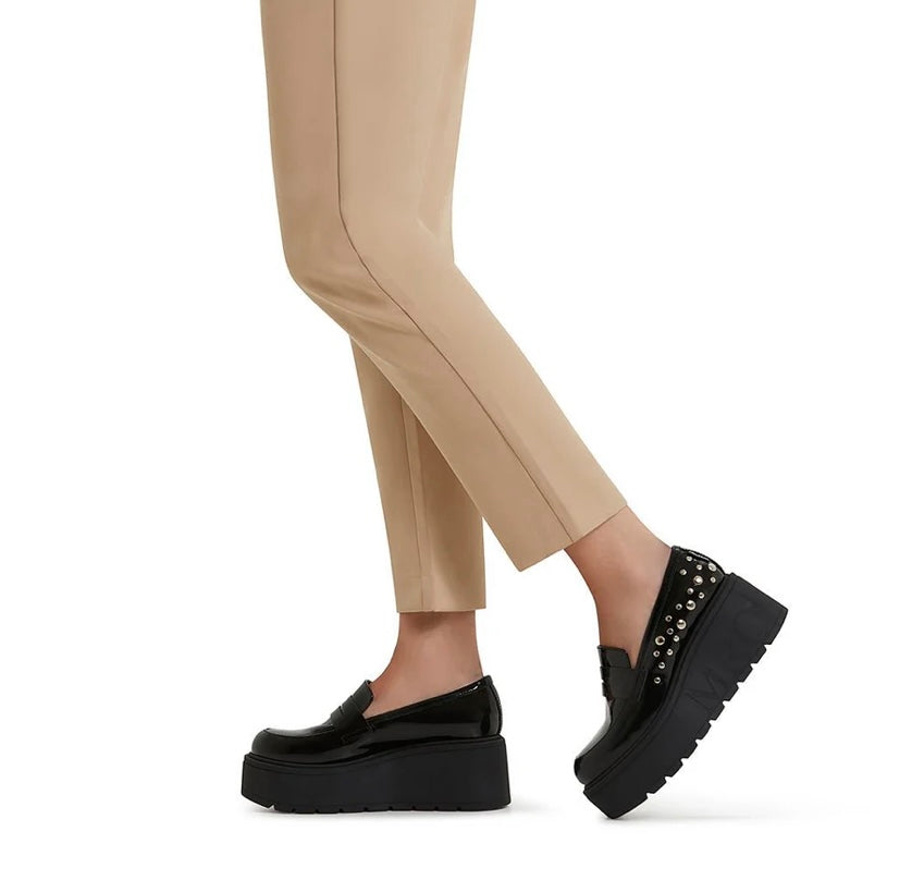 Marco Moreo black patent platform loafer