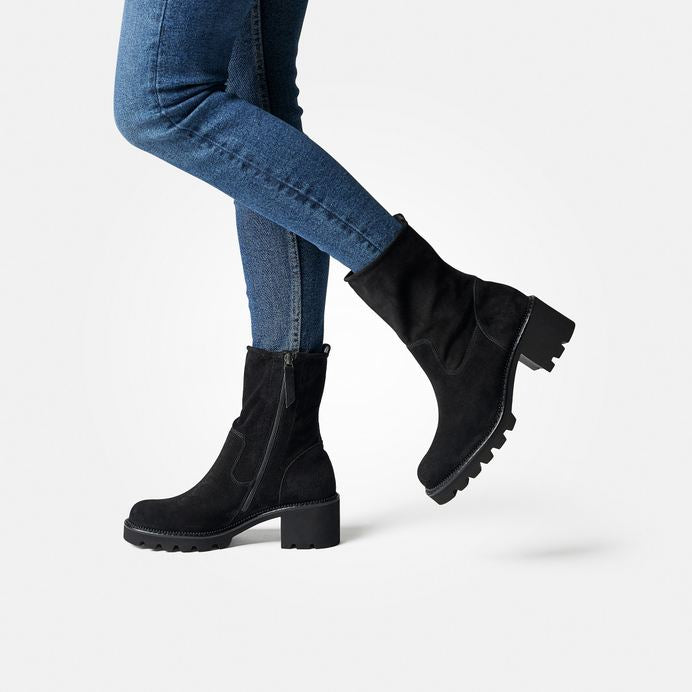 Paul Green black suede ankle boots