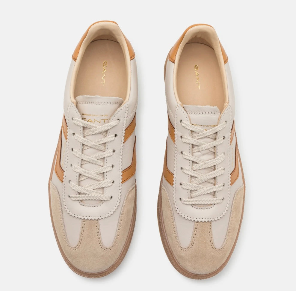 Gant beige and tan retro sneaker