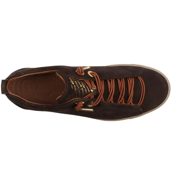 Paul Green dark brown suede platform sneakers