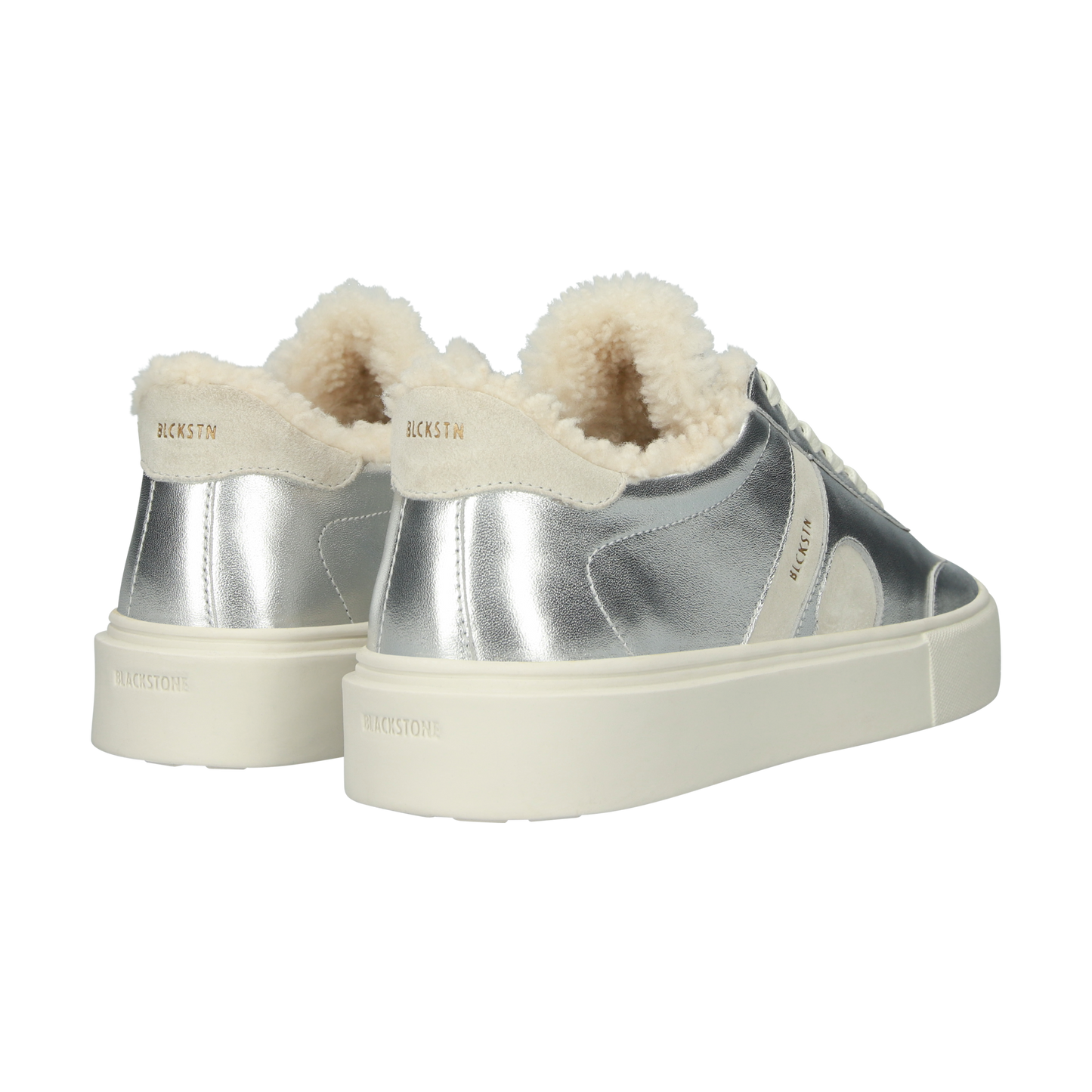 Blackstone silver leather sneakers
