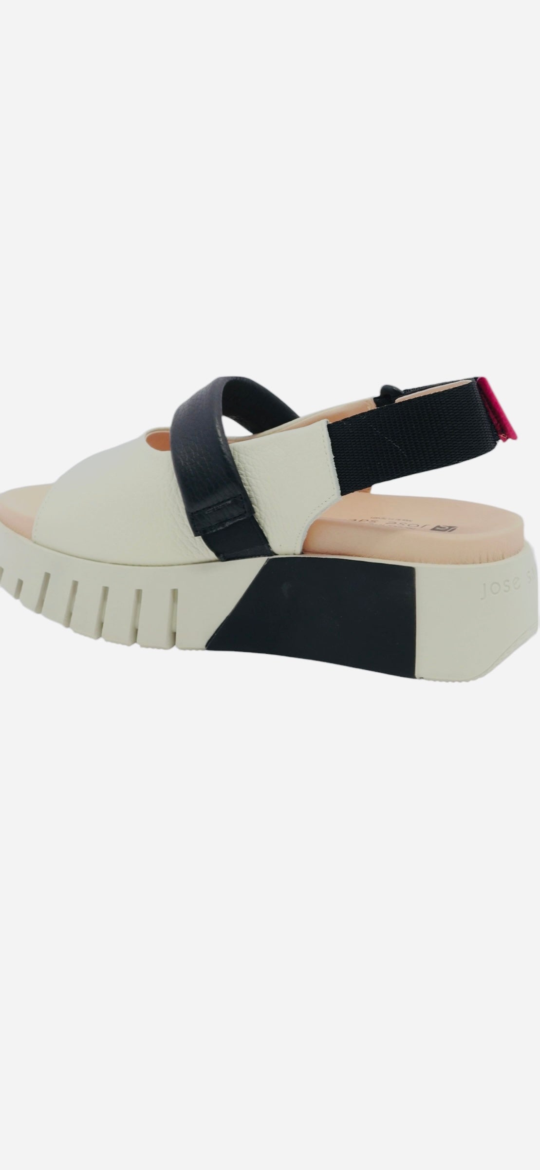 Jose Saenz black & cream wedge sandal