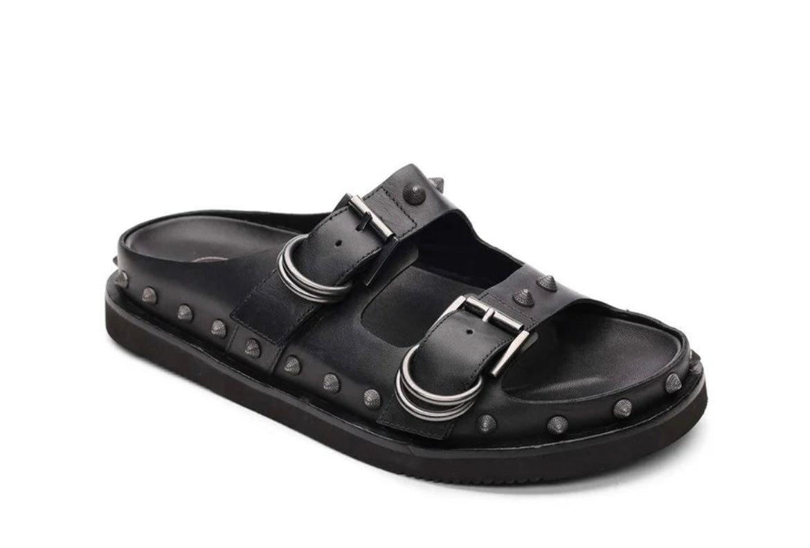 ASH black leather studded sandals