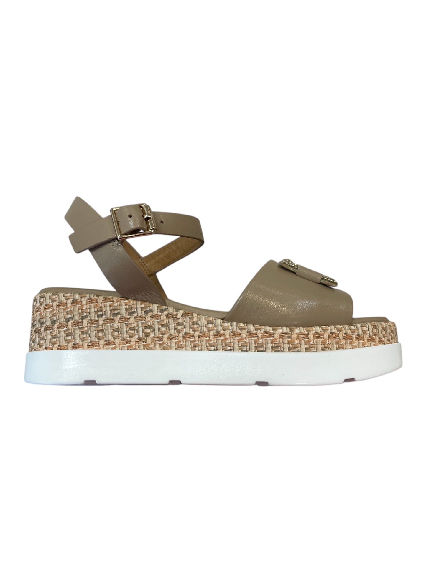 Repo beige leather platform sandals