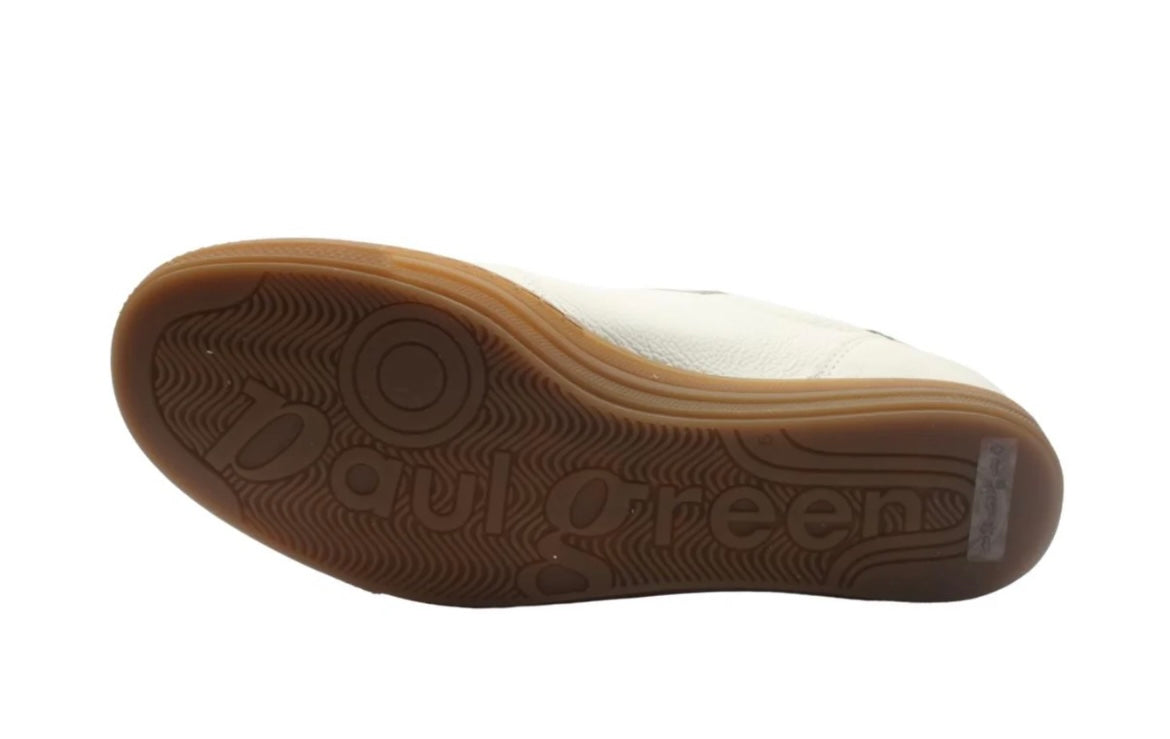 Paul Green white and green leather sneakers