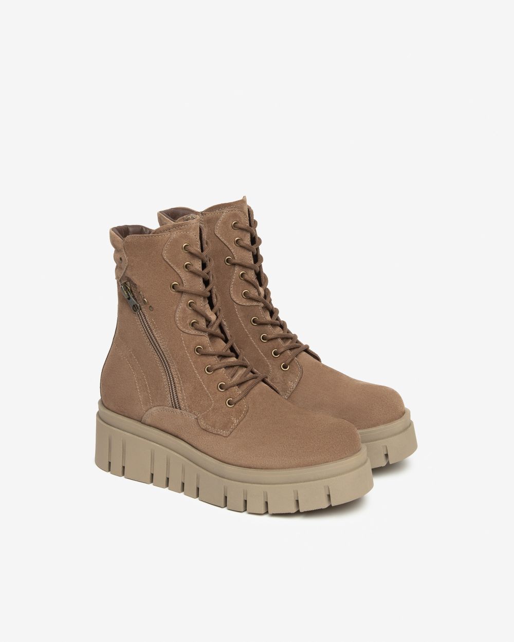 NeroGiardini tan suede combat boots