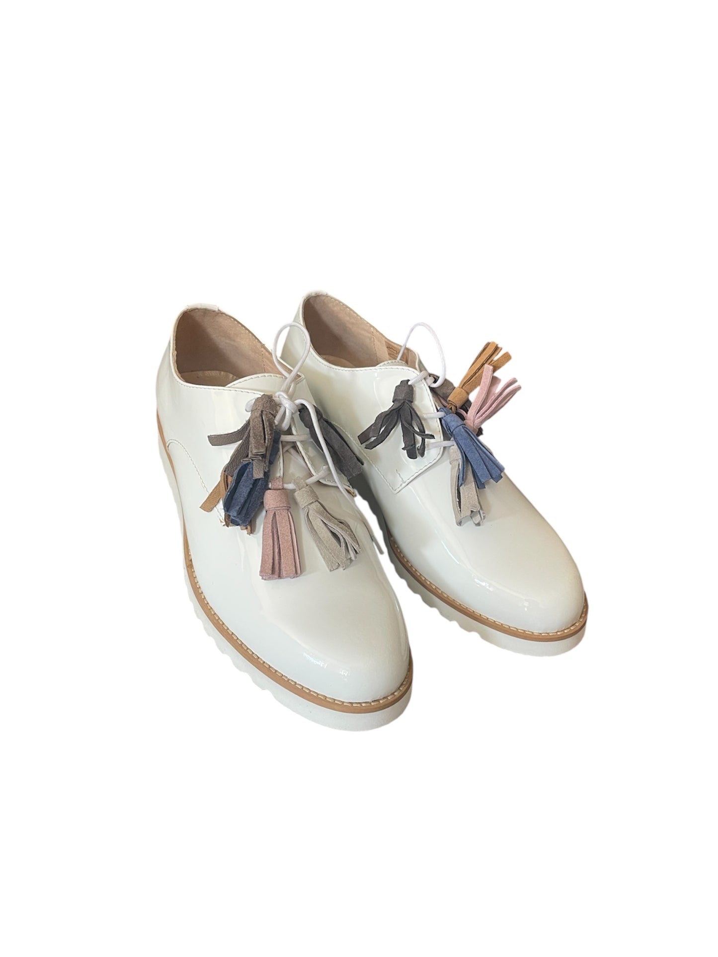 Pinto di blu white leather shoes