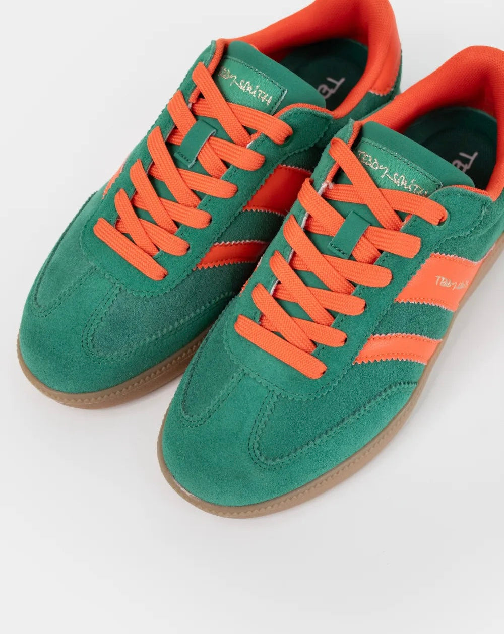 Teddy Smith Green and orange retro sneakers