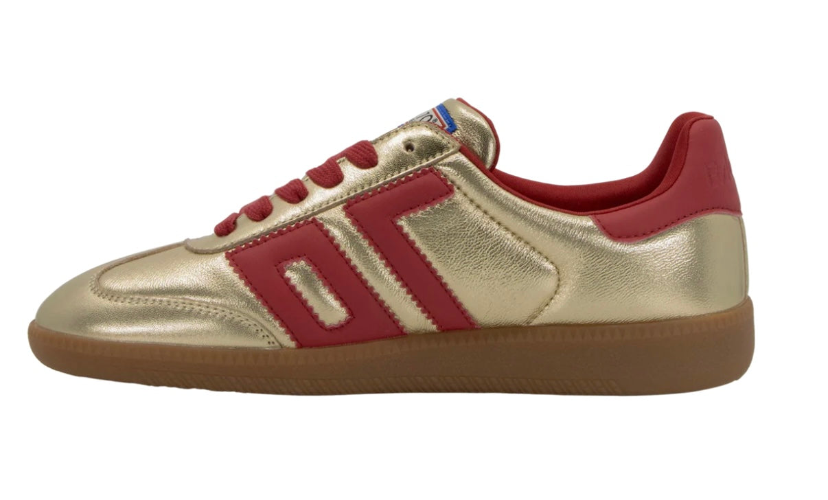 Back 70 gold & red retro sneaker