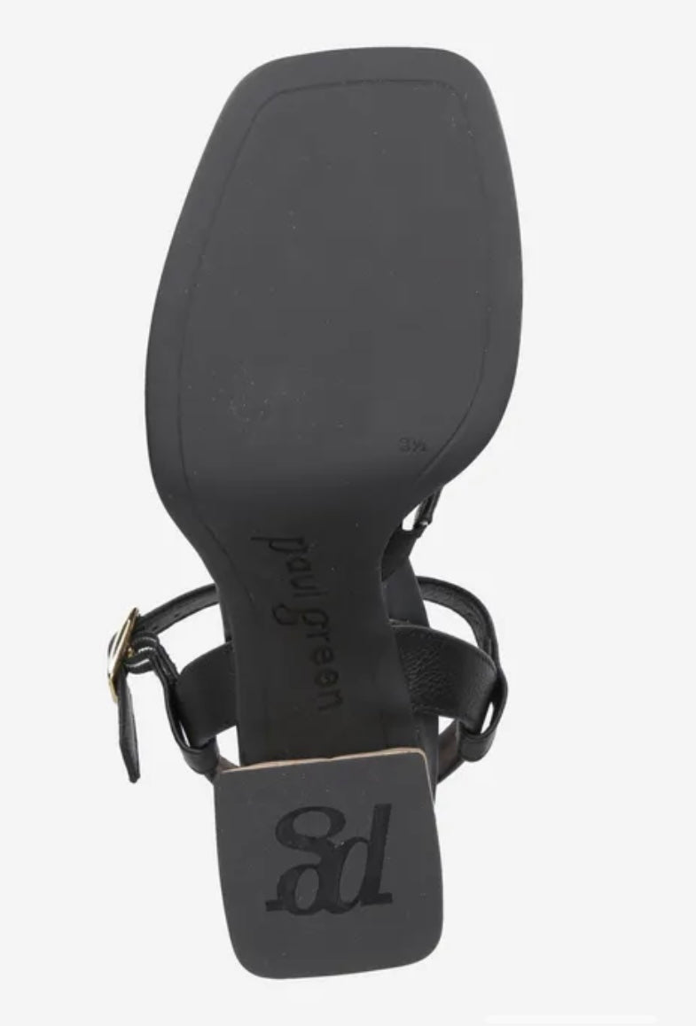 Paul Green black leather sandals