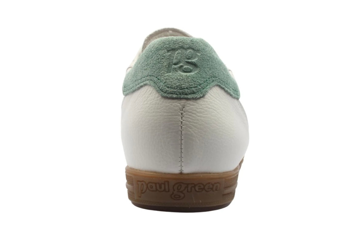 Paul Green white and green leather sneakers