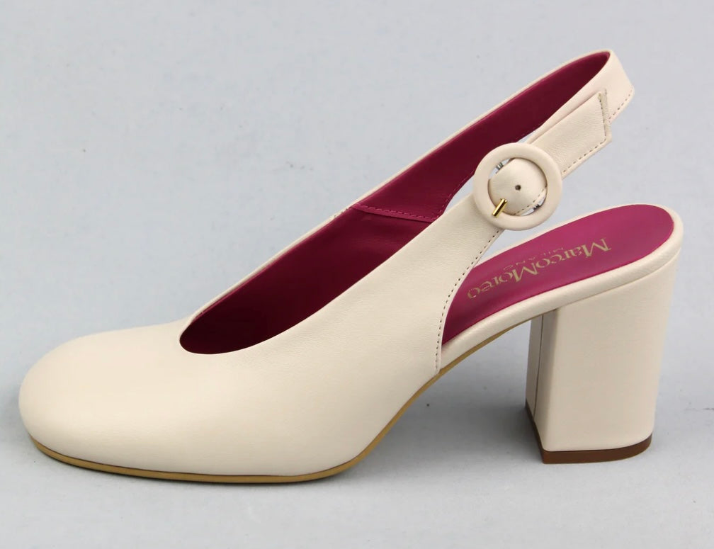 Marco moreo cream leather slingbacks