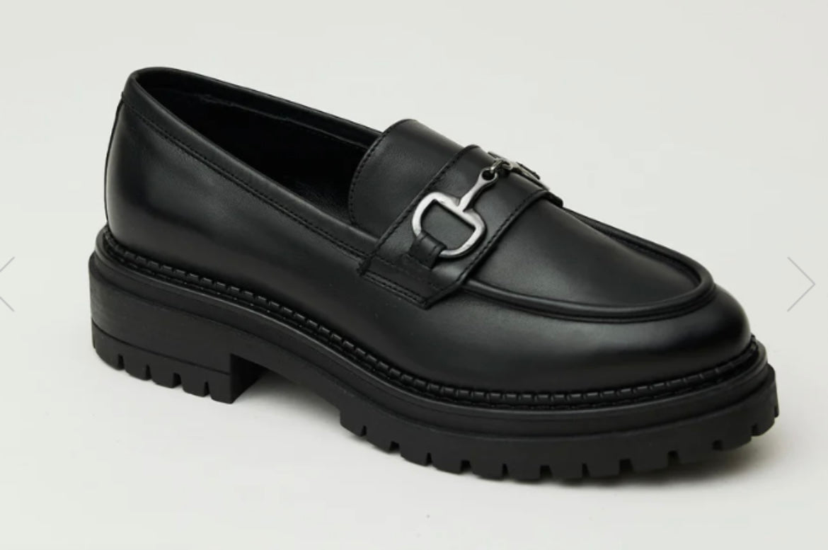 NeroGiardini black leather platform loafers