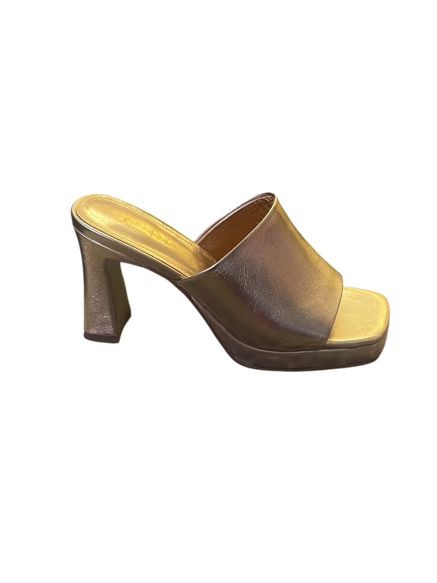 Lodi bronze leather mules