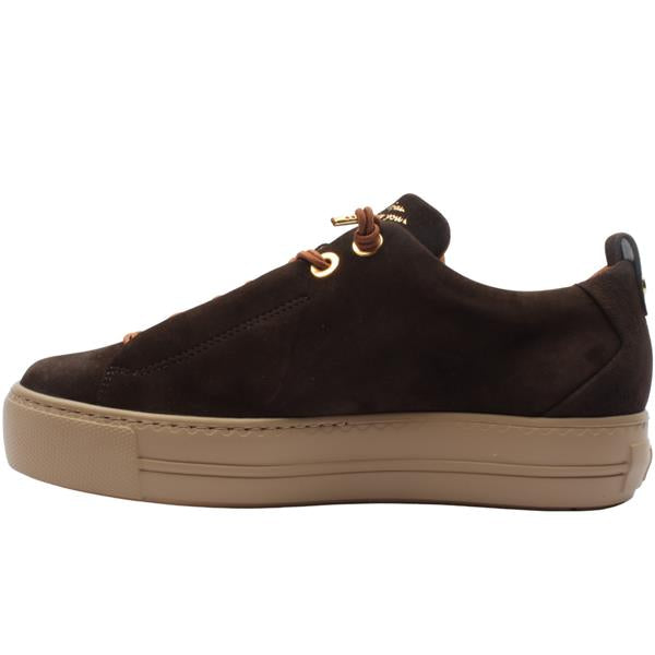 Paul Green dark brown suede platform sneakers