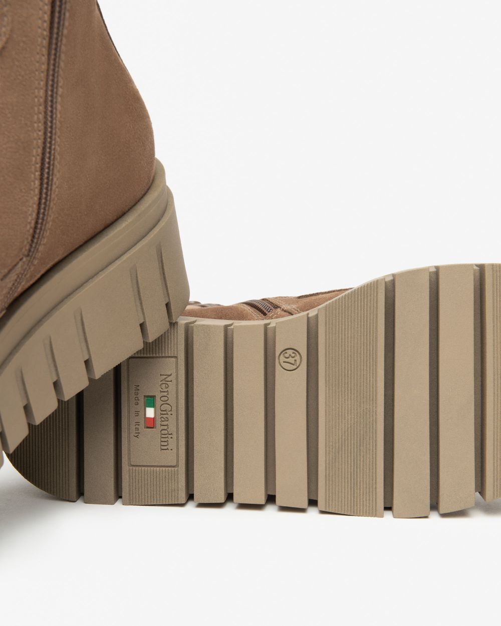 NeroGiardini tan suede combat boots