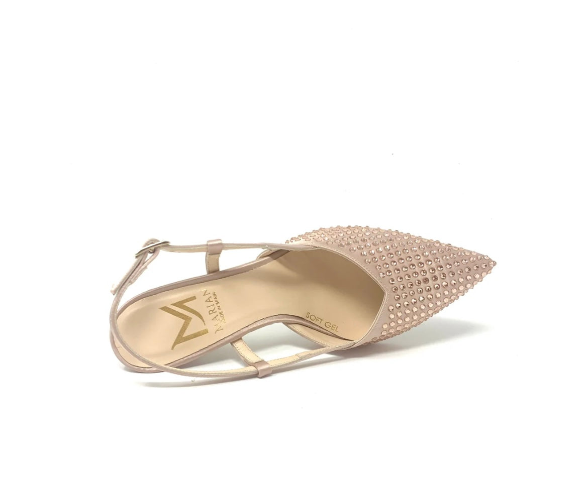 Marian nude satin slingbacks