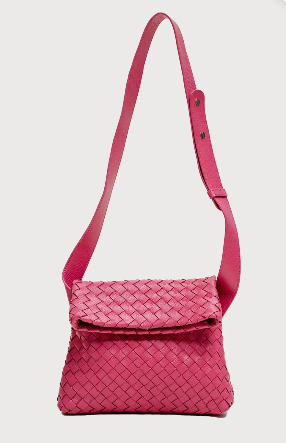 Alēo cherry pink leather crossbody handbag