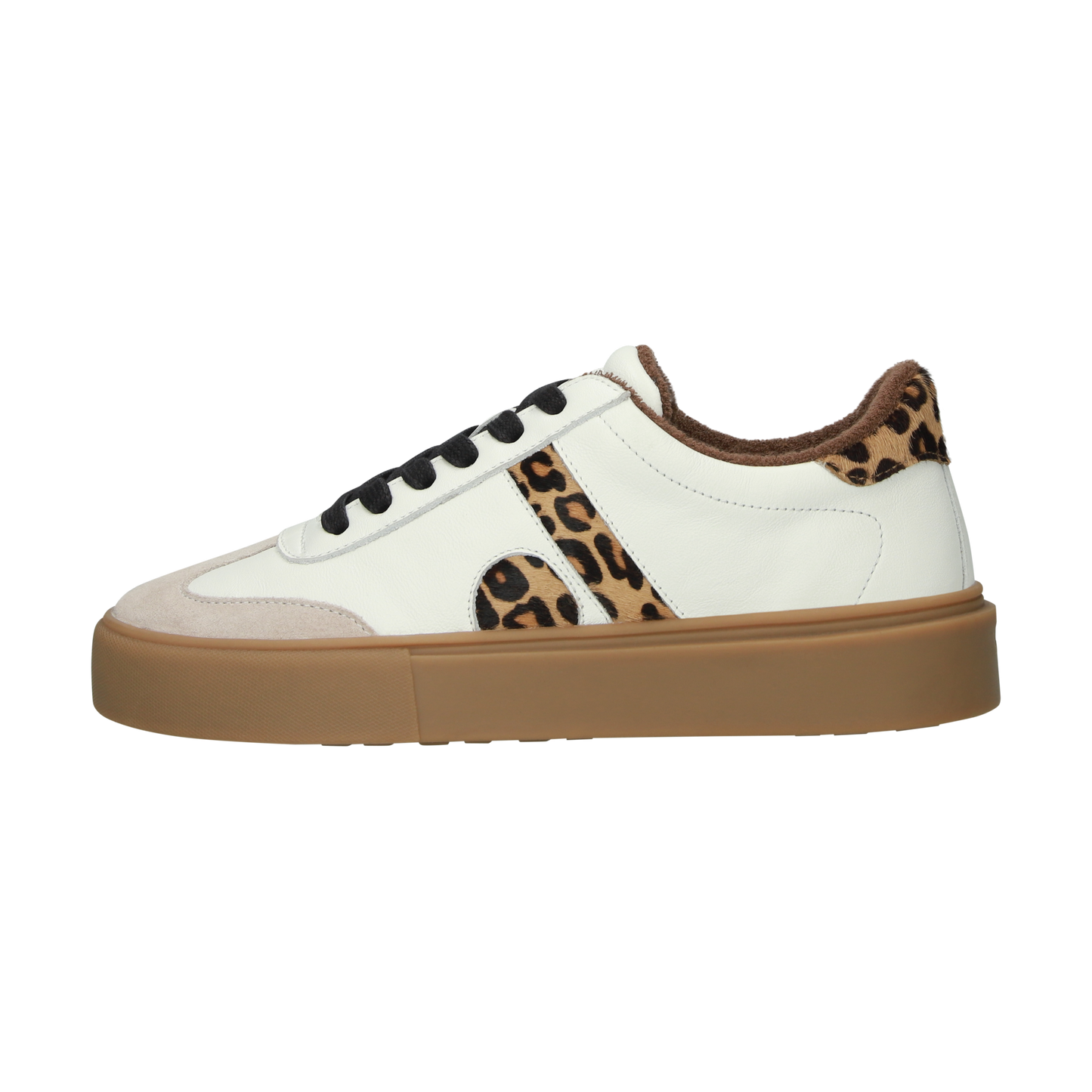 BLACKSTONE white/leopard print leather sneaker
