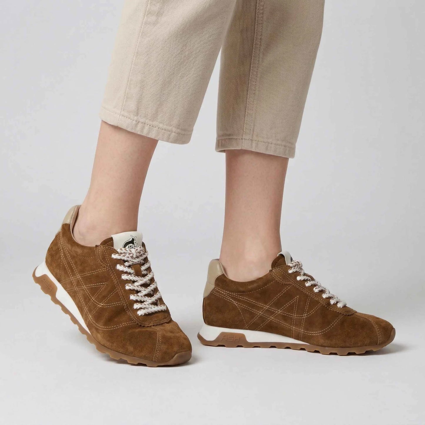 ASH Kill Bill tan suede leather retro sneakers