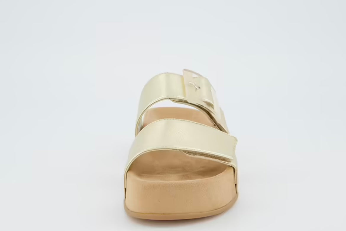 Paul Green gold leather platform sandals