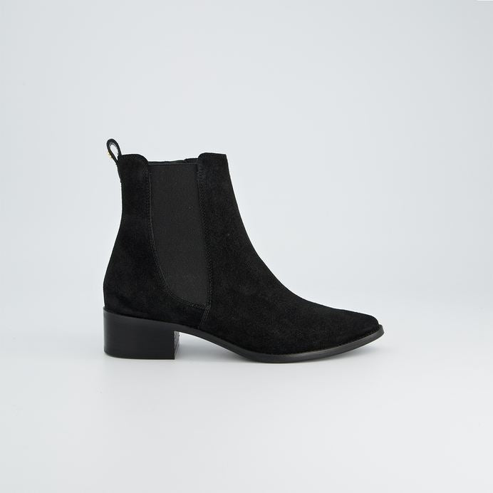 Paul Green black suede Chelsea ankle boot