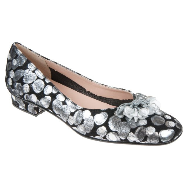 HB silver and black ballerina flats