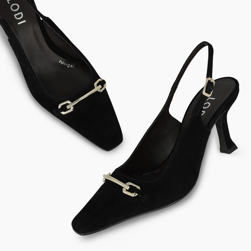 Lodi black suede slingbacks Pascal