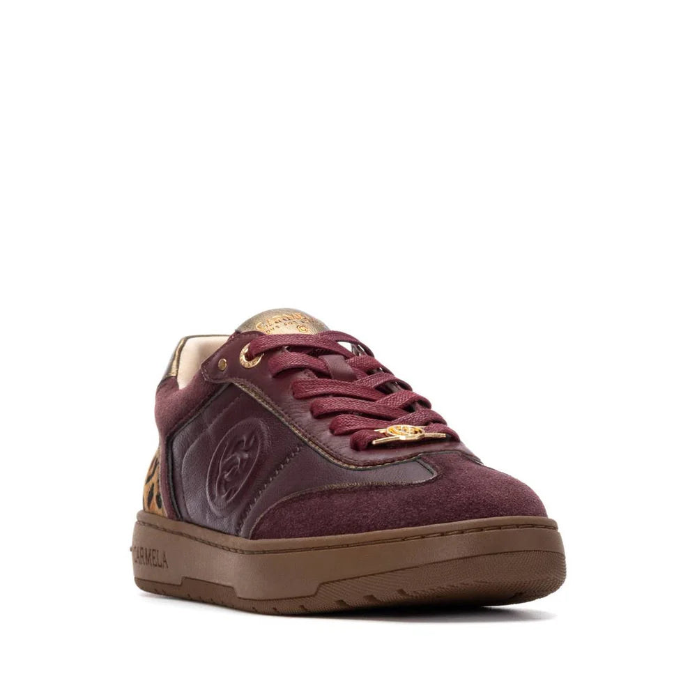 Carmela burgundy leather and suede sneakers