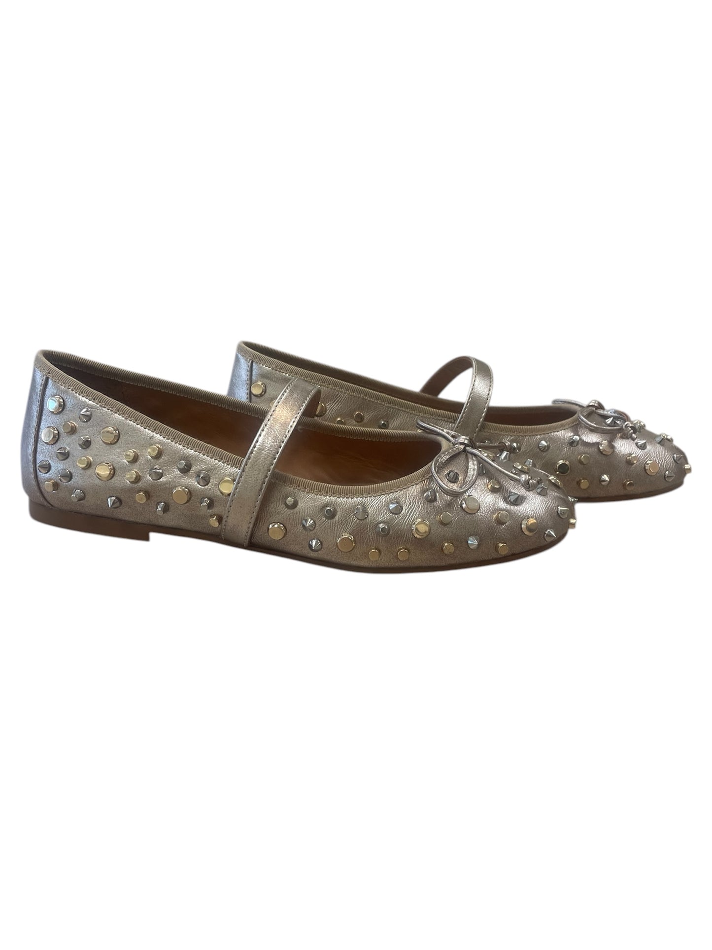 Lodi bronze leather studded pumps