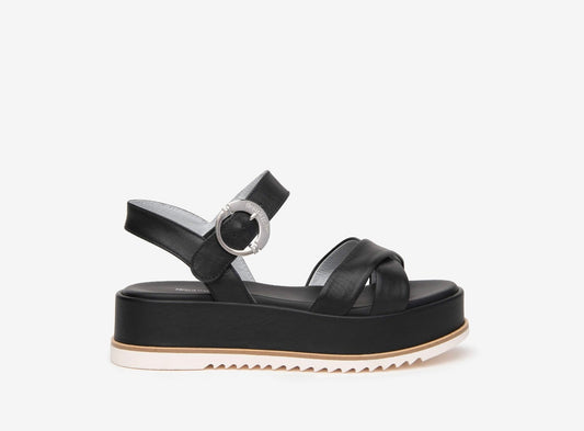 Nerogiardini black leather sandal