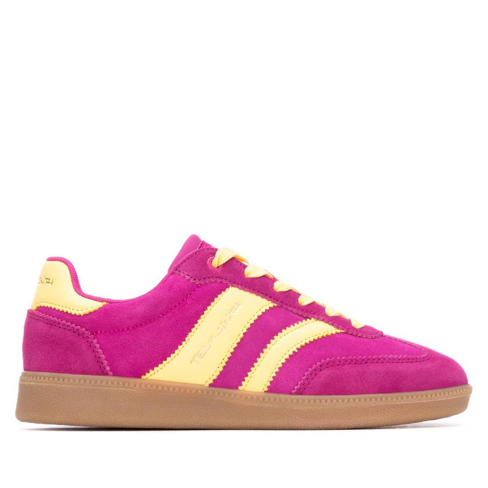 Teddy Smith pink and yellow retro sneakers