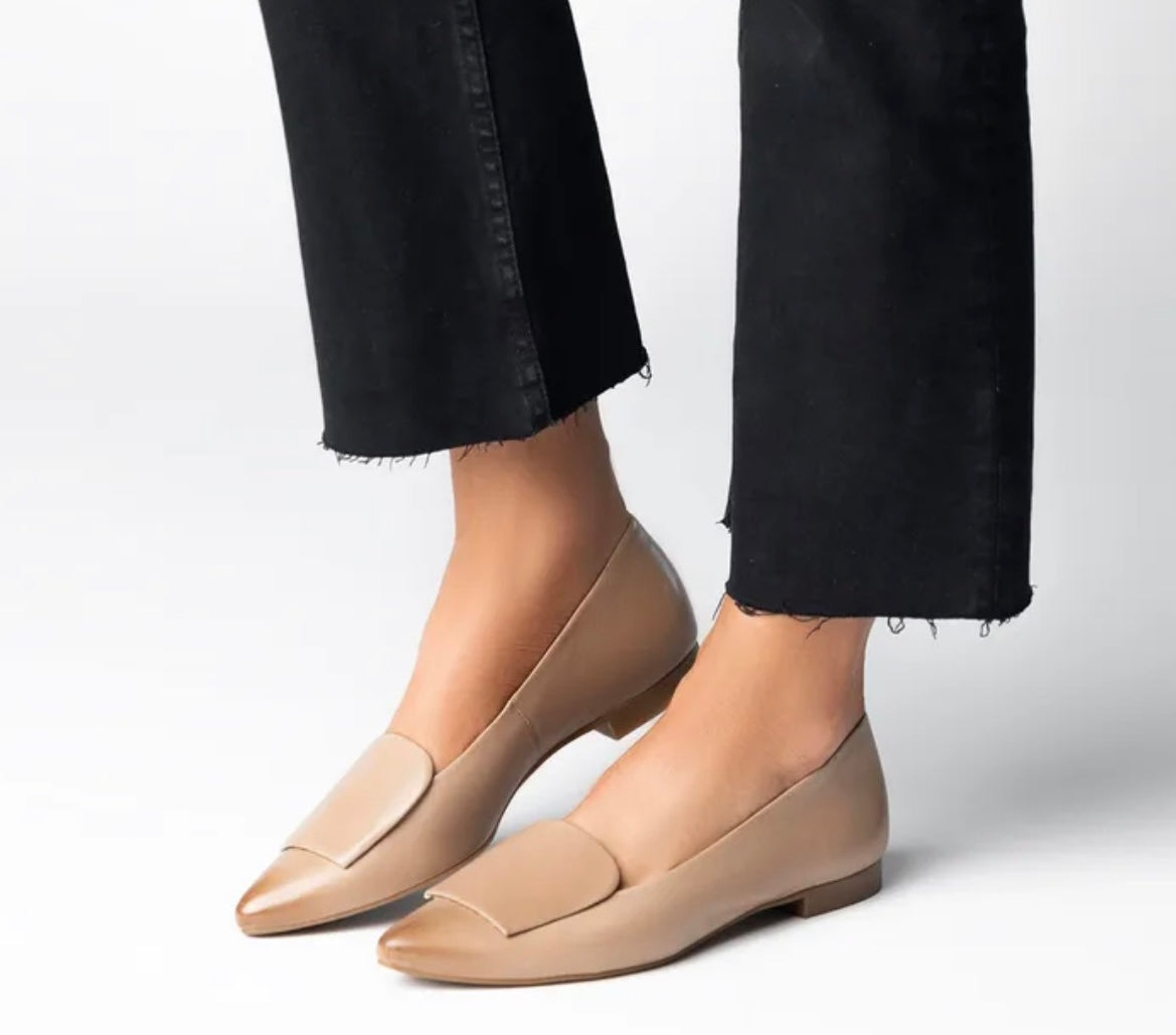 Paul green nude leather ballerinas