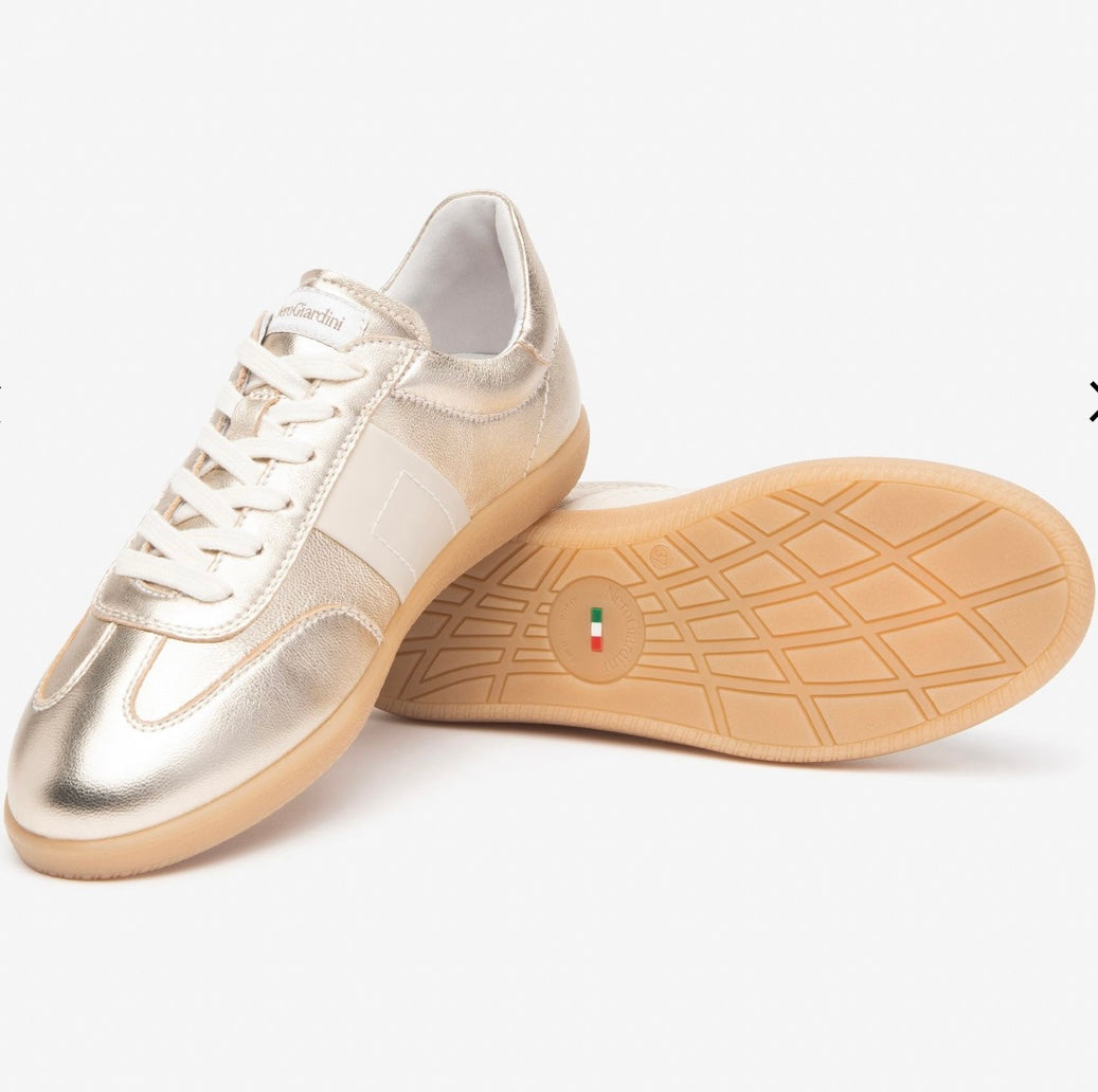 NeroGiardini Gold leather retro sneakers