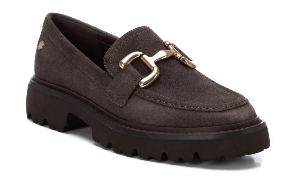 Carmela grey moccasins